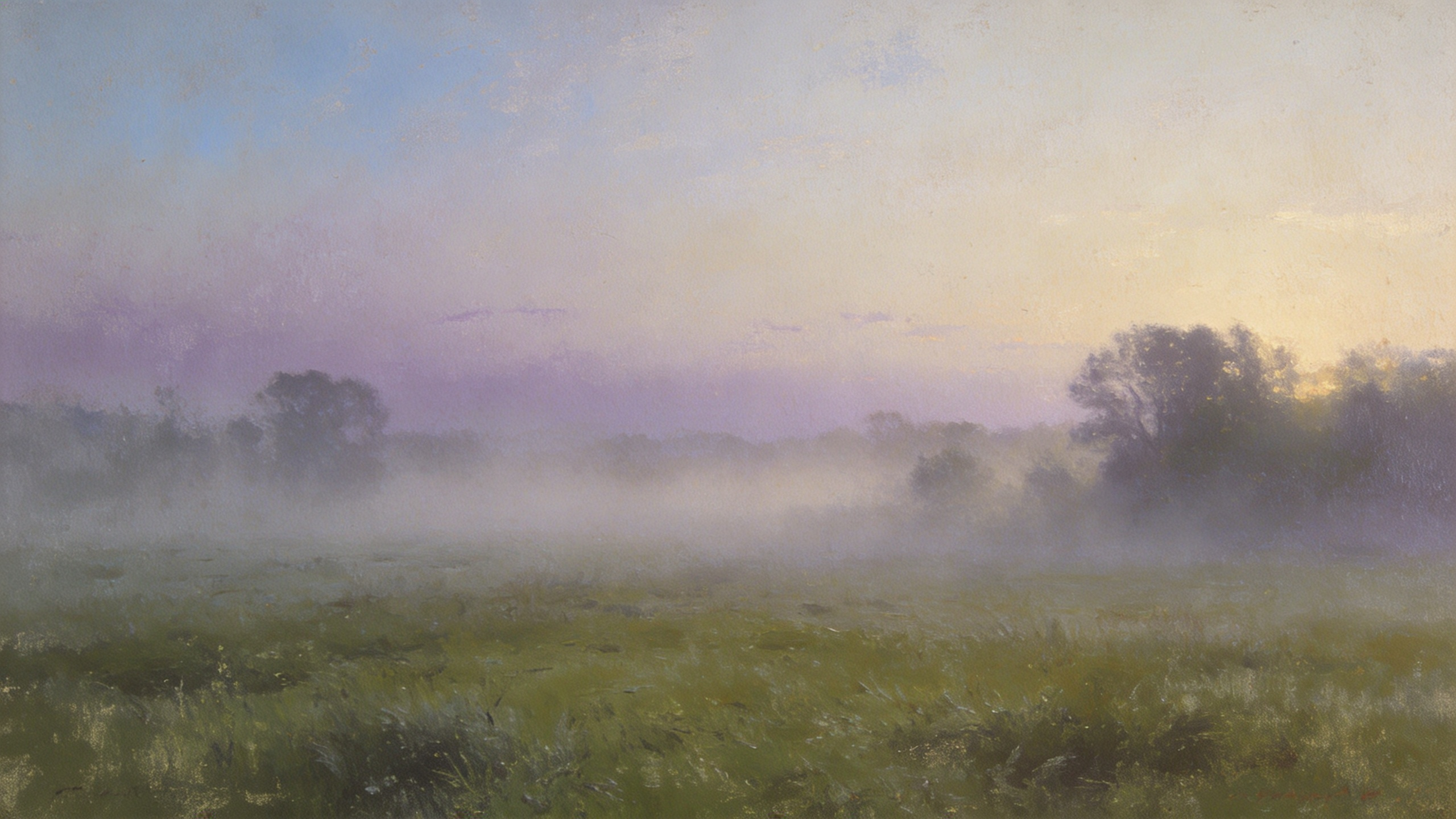 Misty landscape study at dawn